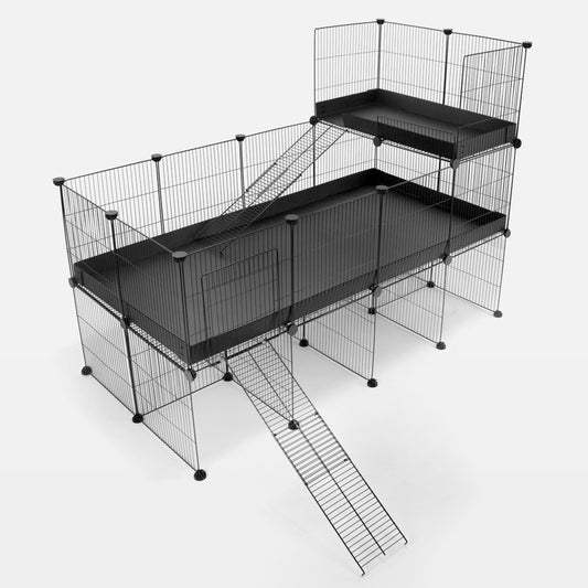 2X4 <tc>C&C</tc> Gehege mit Ständer und Dachboden