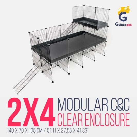 Gaiola C&C transparente 2X4 com suporte e loft