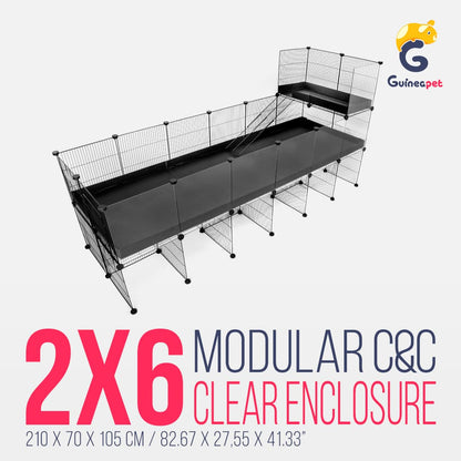 Gabinete C&C transparente 2X6 com suporte e loft