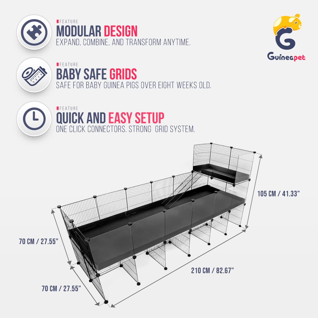 Gabinete C&C transparente 2X6 com suporte e loft