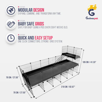 Gabinete C&C transparente 2X6 com suporte e loft