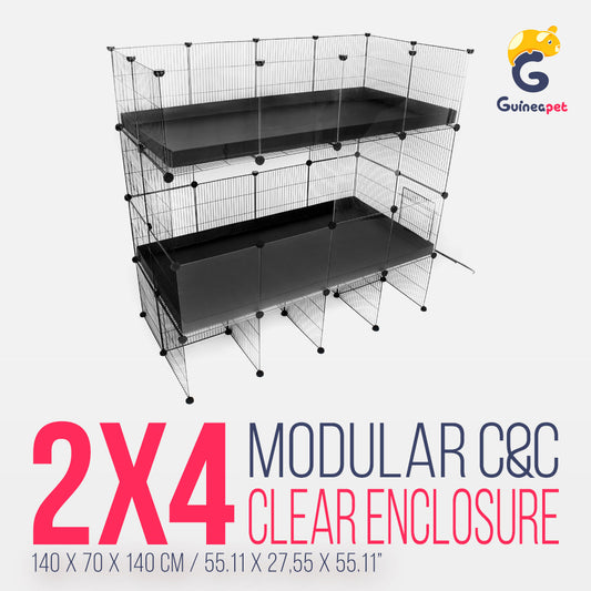 Gaiola C&C dupla transparente 2X4 com suporte